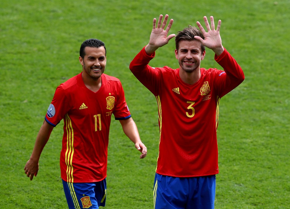 Euro2016 Spagna Repubblica Ceca Pedro Piquè