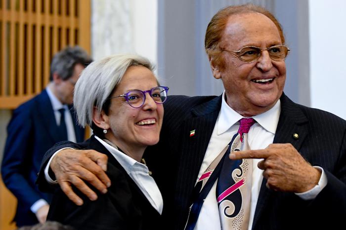 Renzo Arbore e Elena Anticoli nipote di Totò