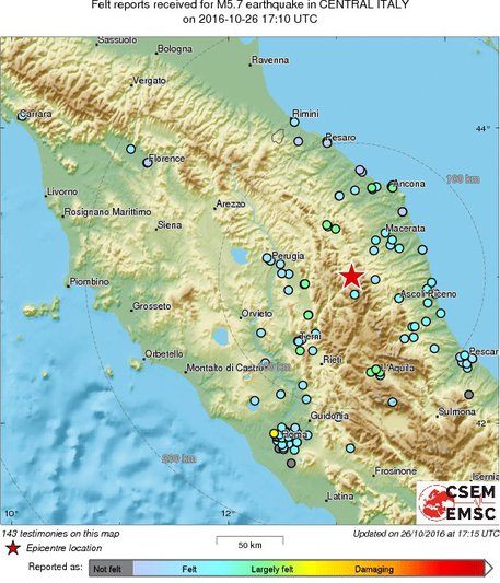 Terremoto in Val Nerina, trema il centro Italia