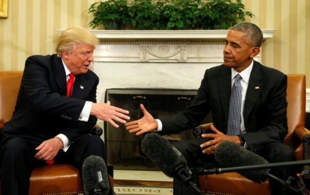 Trump entra alla Casa Bianca e incontra Obama