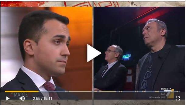 Di Maio su La7, Massimo Franco e Giovanni Floris posseduti in diretta tv