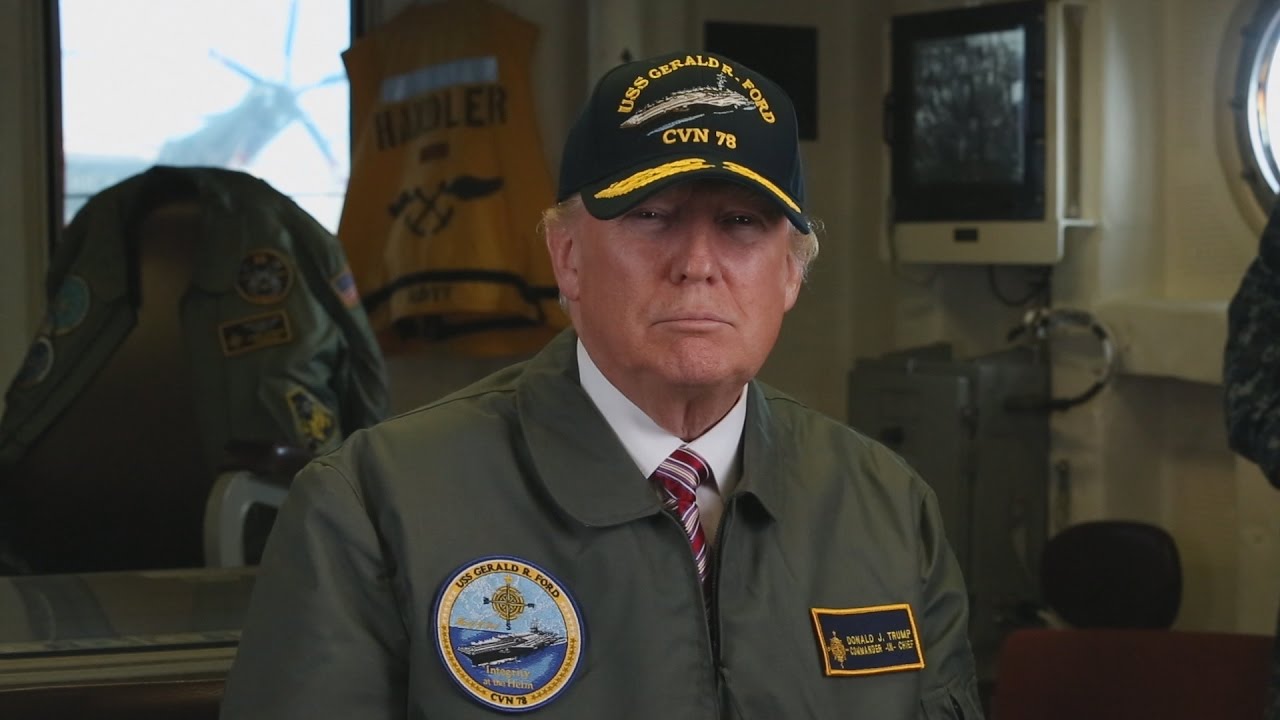 Usa, Trump sale sulla portaerei Ford e rilancia le spese militari