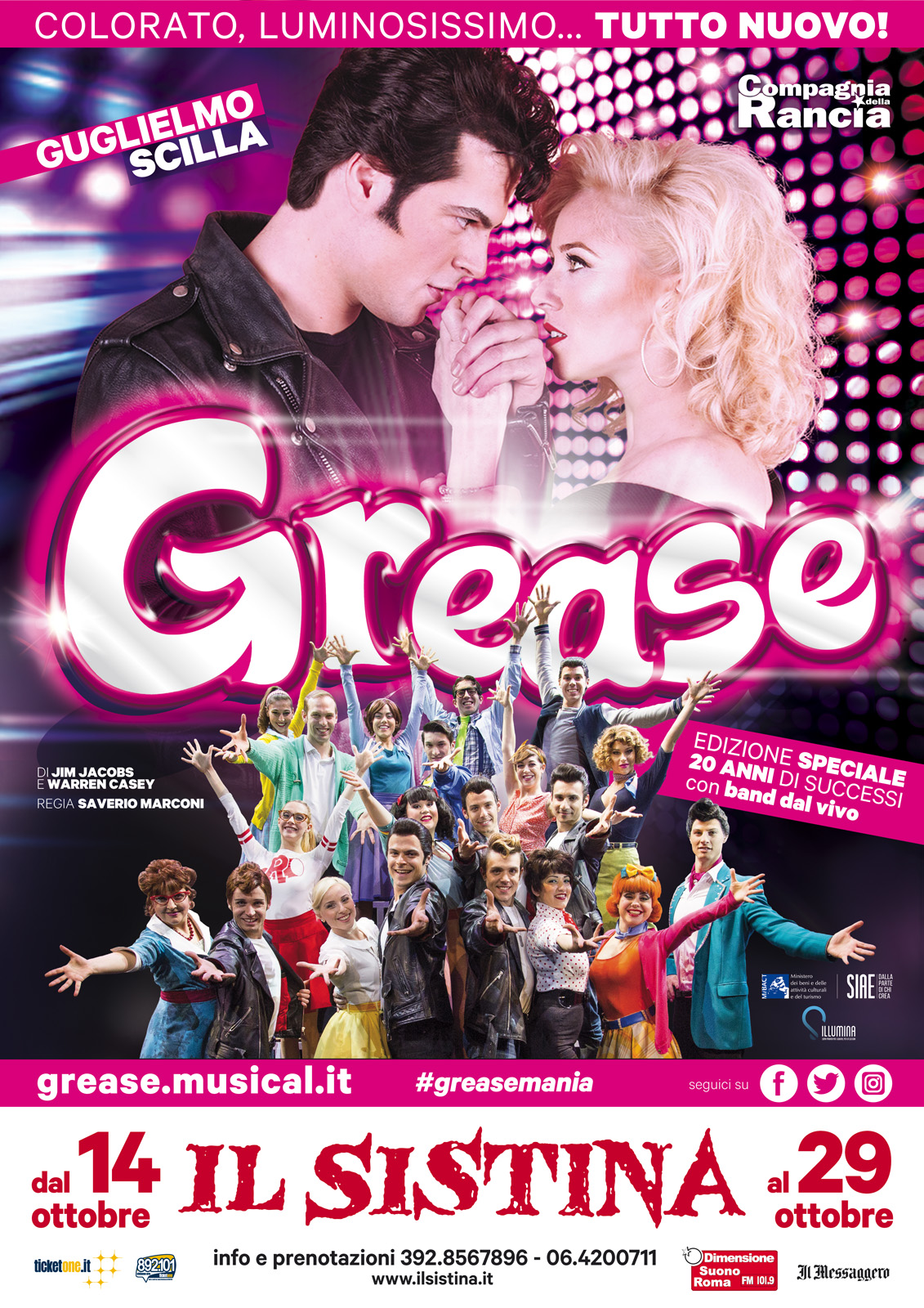 Grease torna in scena al Teatro Sistina dal 14 al 29 ottobre