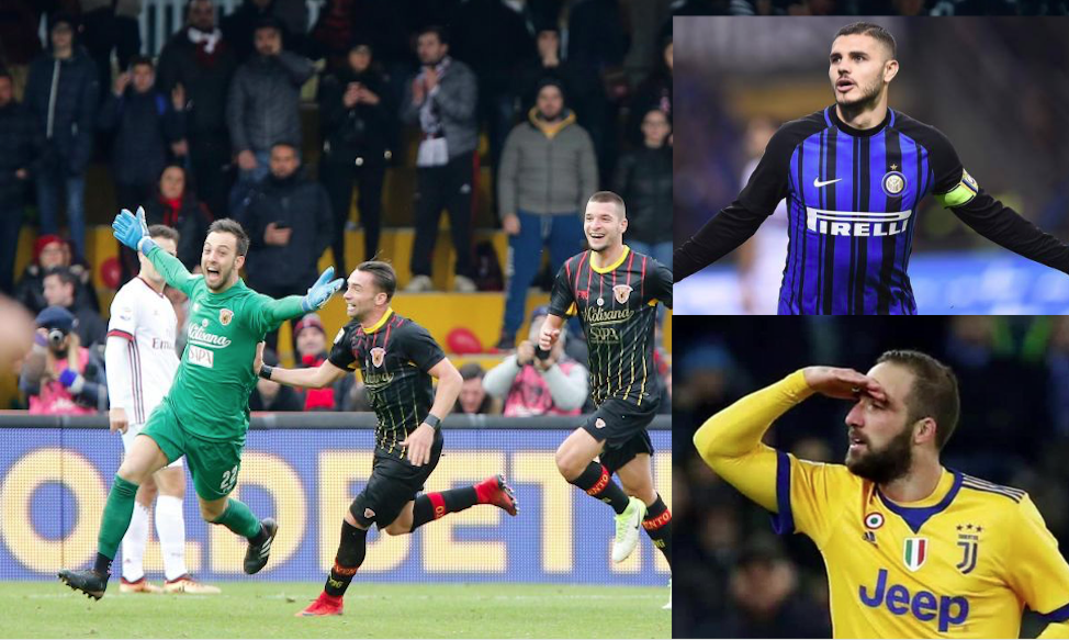 Cambio al vertice, ora comanda l’Inter. A Benevento la favola di Brignoli, portiere goleador!