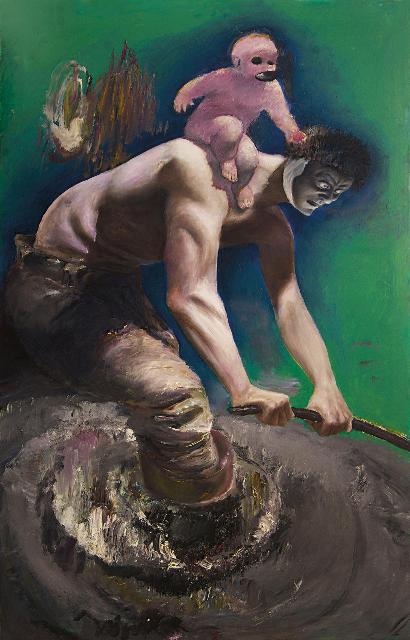 Pietro Geranzani, Met, 2007-2015, olio su tela (cm 185x115). Pietro Geranzani, Met, 2007-2015, olio su tela (cm 185x115).