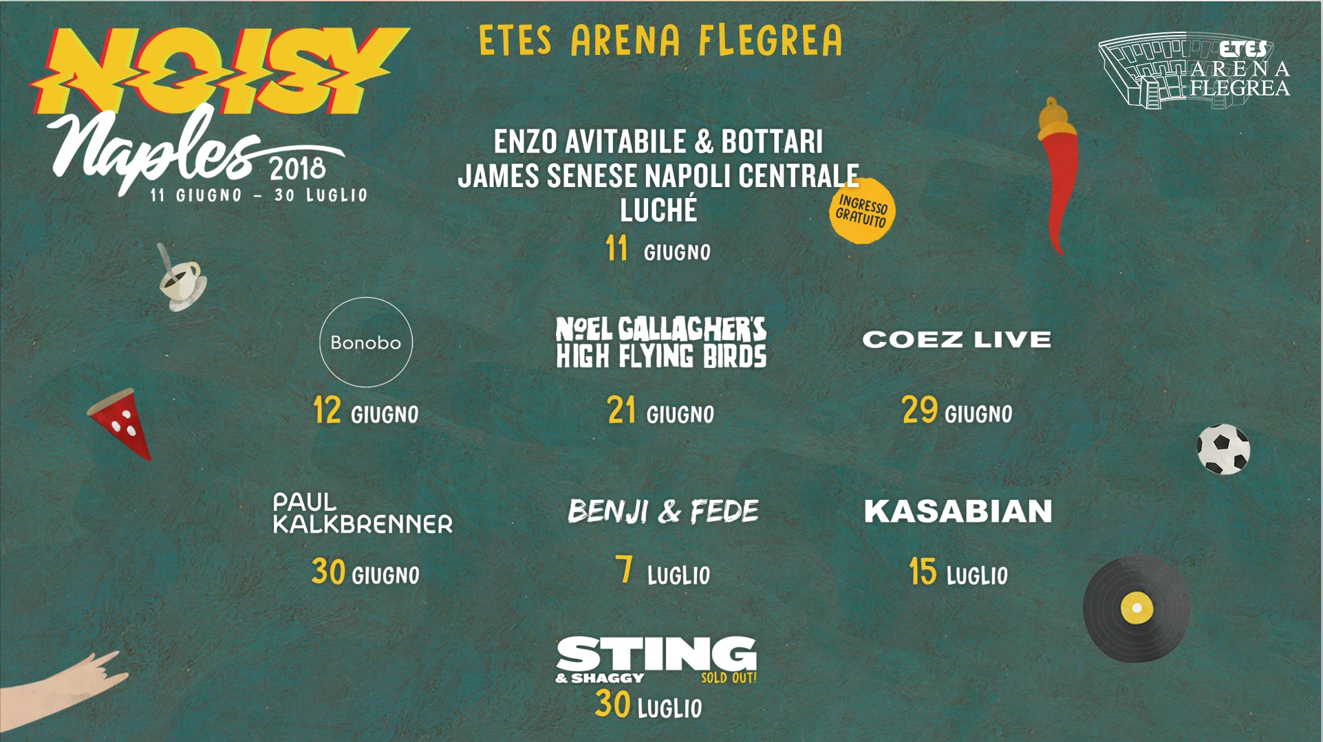 Si alza il sipario sul Noisy Naples 2018 all’Arena Flegrea