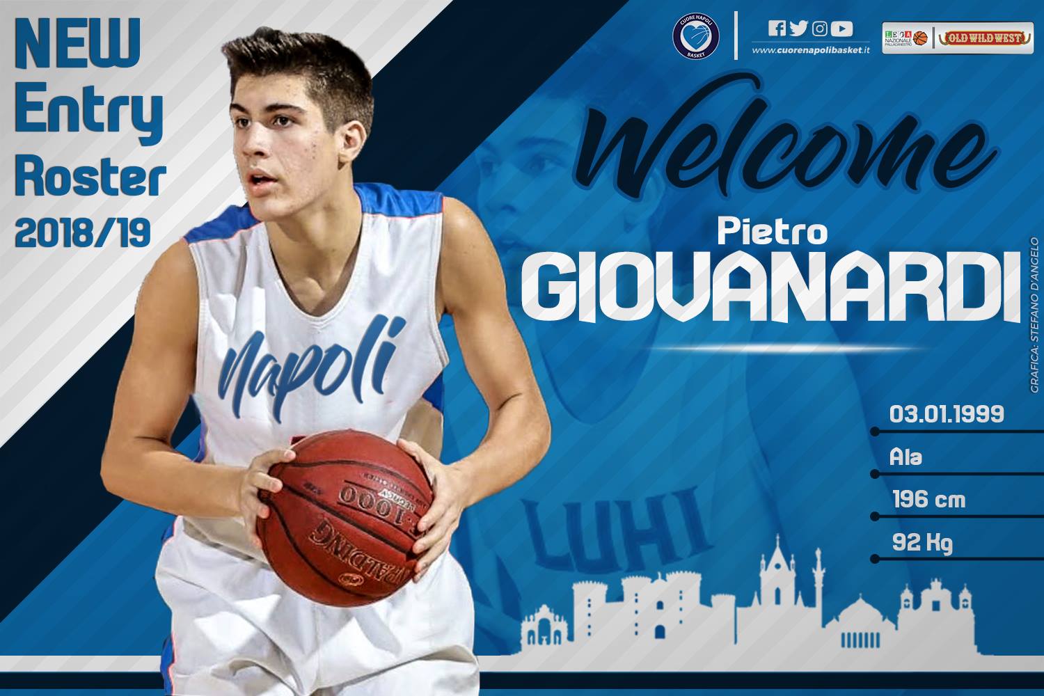 Cuore Napoli Basket: dagli USA arriva l’ala classe ’99 Pietro Giovanardi