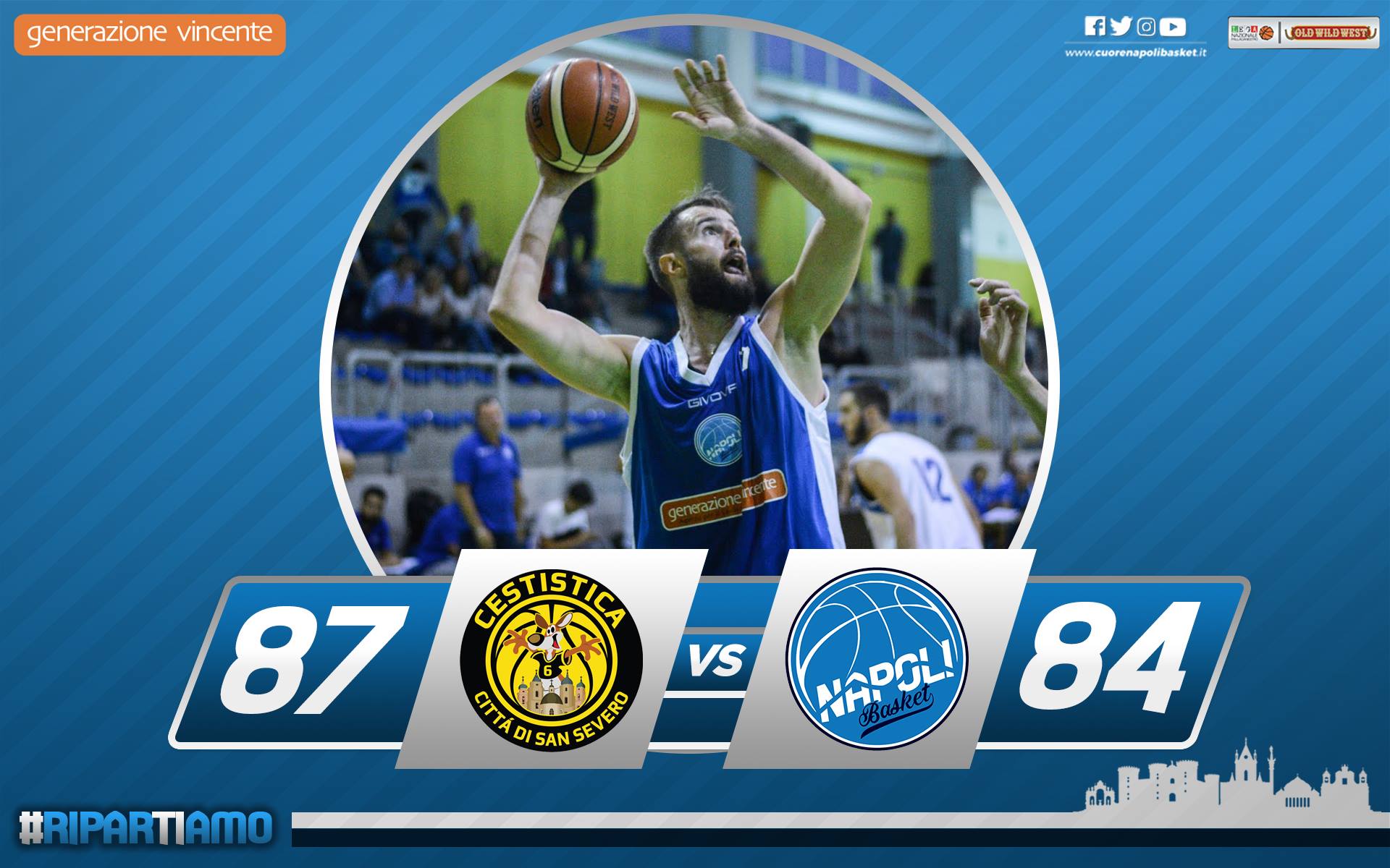 La GeVi Napoli sconfitta a testa alta da San Severo: al Pala Falcone e Borsellino è 87-84 dopo un overtime