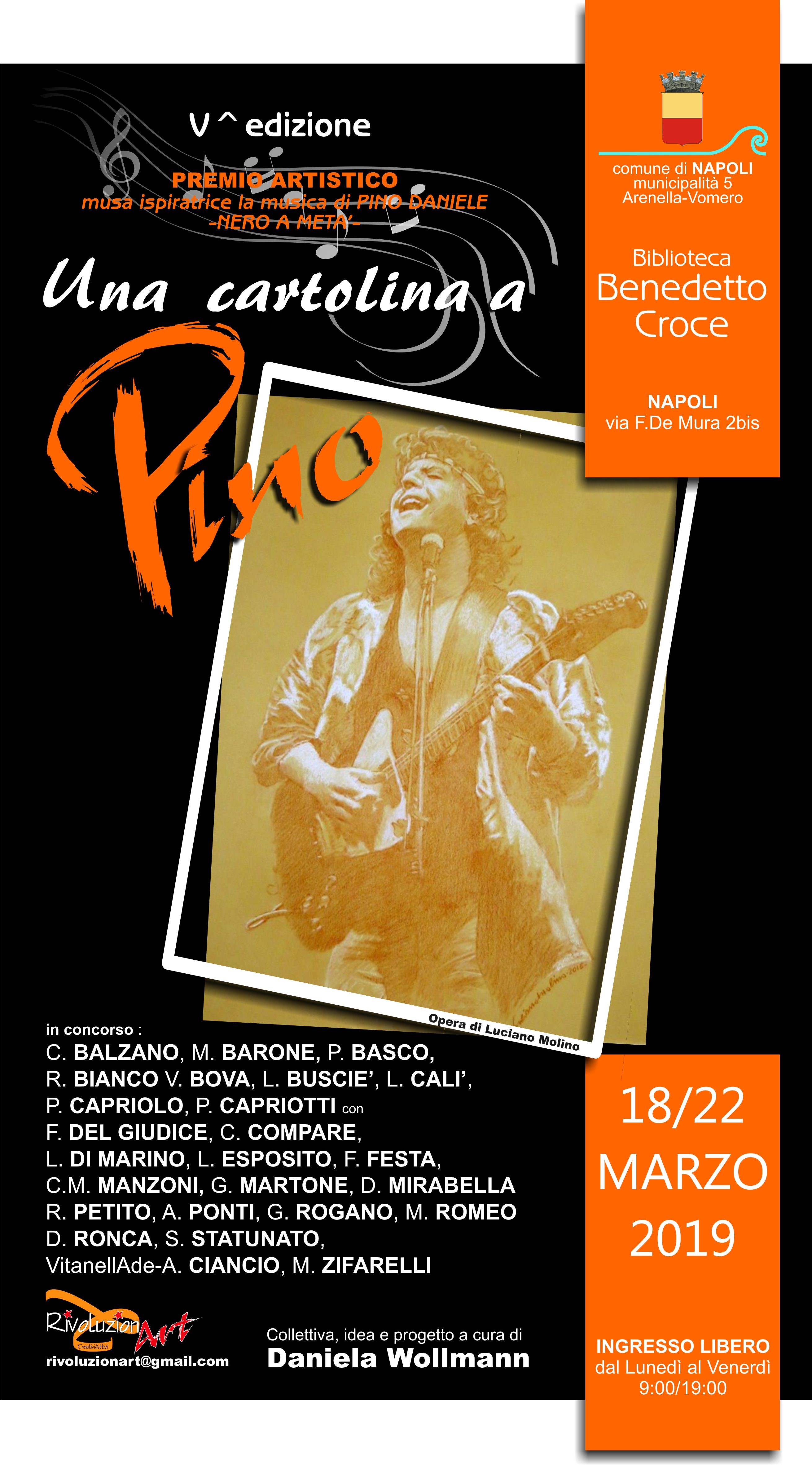 Al Palazzo delle Arti di Napoli il premio artistico Una Cartolina a Pino
