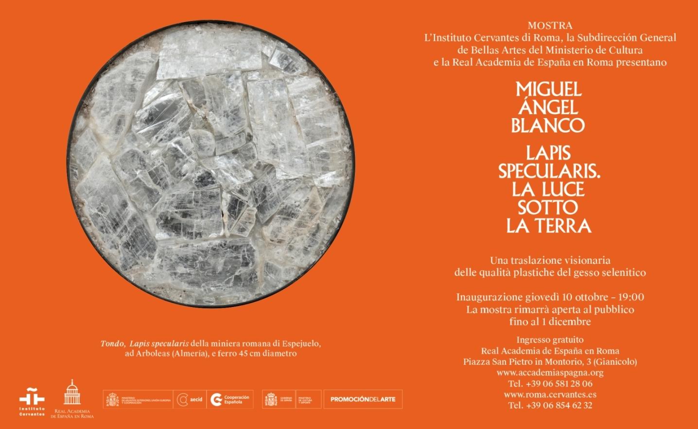 Lapis specularis, mostra di Miguel Ángel Blanco per la prima volta in Italia alla Real Academia de España