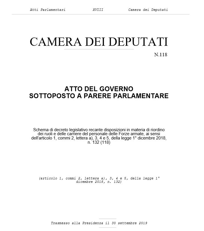 ESERCITO: il COCER boccia il riordino all’esame del Parlamento