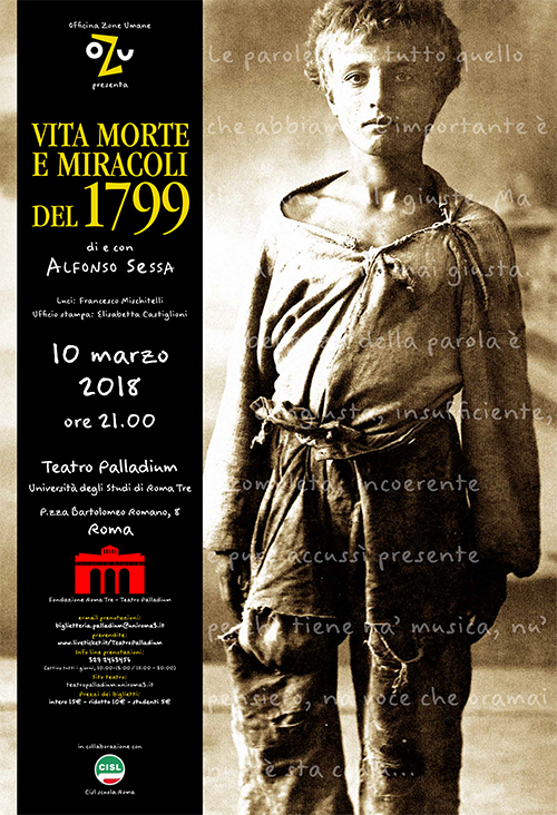 Al Palladium di Roma Vita Morte e Miracoli del 1799