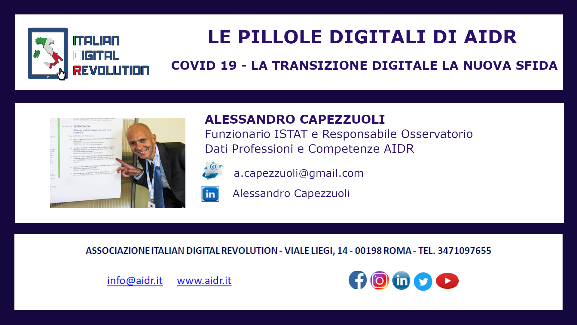 Le pillole digitali di AIDR. Covid 19 – La transizione digitale la nuova sfida