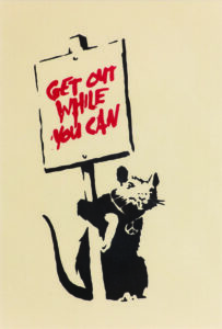 Get out while you can, 2004, serigrafia su carta_Collezione privata