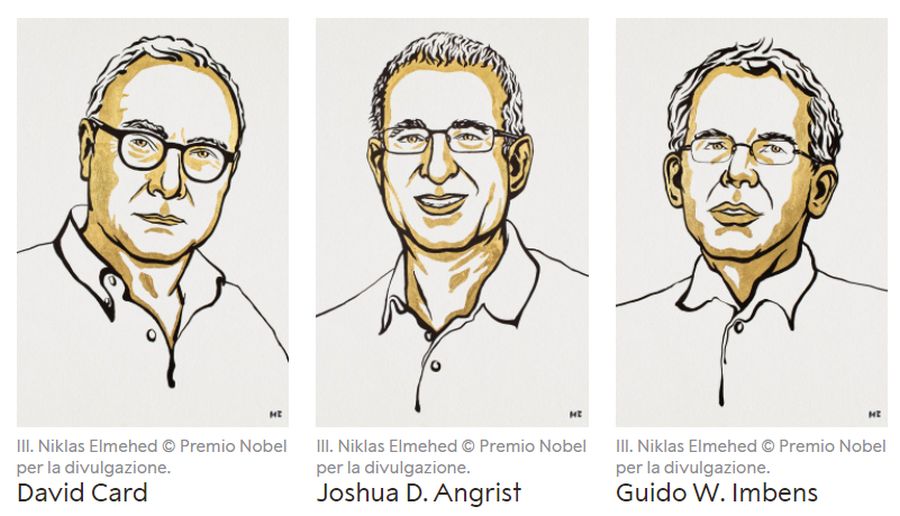 Premio Nobel per l’economia a Card, Angrist e Imbens Premio Nobel per l’economia a Card, Angrist e Imbens