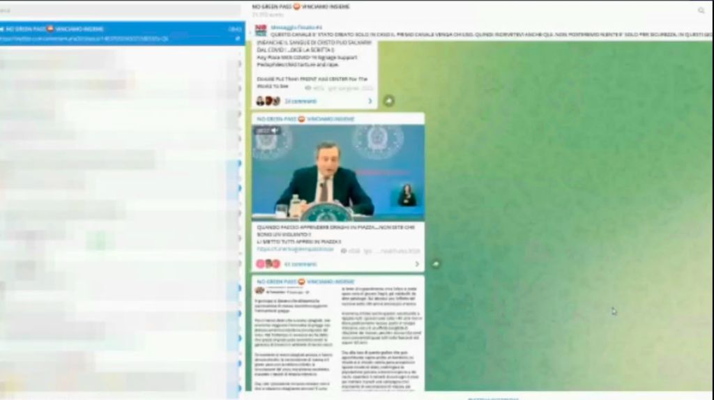 Messaggi d’odio No Vax su Telegram, minacce a Draghi e Biden Messaggi d’odio No Vax su Telegram, minacce a Draghi e Biden