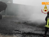 Isola della Scala, incendio in una azienda. VVFF ancora al lavoro