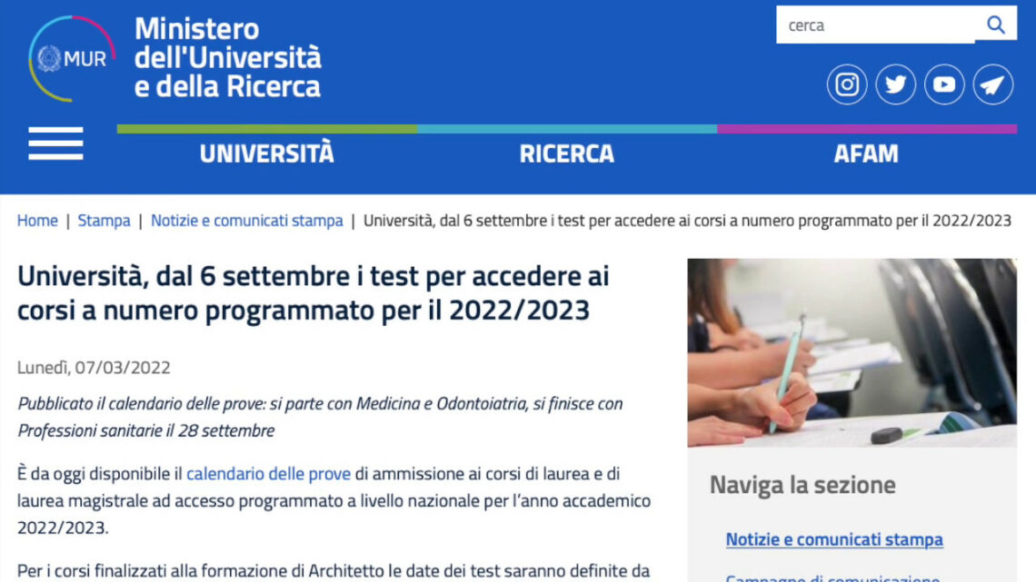 Università, dal 6 settembre i test per i corsi a numero chiuso Università, dal 6 settembre i test per i corsi a numero chiuso