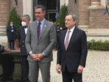 Il premier Mario Draghi incontra Sanchez, Costa e Mitsotakis
