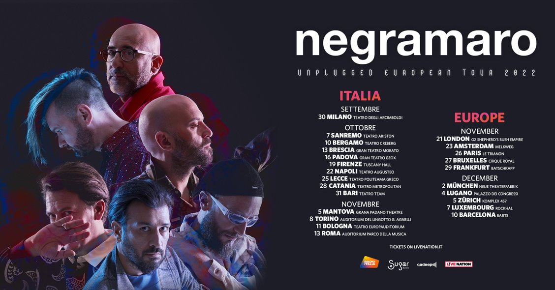 Negramaro Unplugged European Tour, si parte da Saint Vincent Negramaro Unplugged European Tour, si parte da Saint Vincent