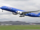 ITA Airways, il primo volo dell’Airbus A350 con livrea azzurra