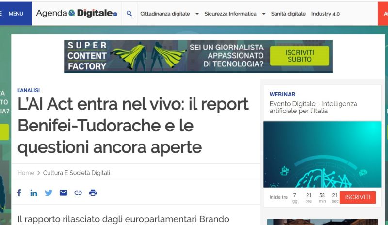 AI Act, dal report dei parlamentari Ue proposte su questioni aperte AI Act, dal report dei parlamentari Ue proposte su questioni aperte