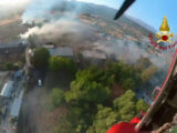 Domato incendio a Paganica con l’ausilio di un elicottero