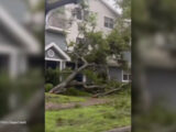 Uragano in Florida, un semaforo vola via spinto dal vento