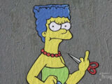 A Milano riappare il murale di Marge Simpson che si taglia i capelli