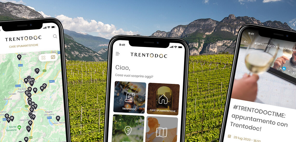 Trentodoc: in un’Applicazione tutto il mondo delle bollicine di montagna