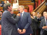 75 anni Senato, La Russa canta l’Inno con Morandi alle prove