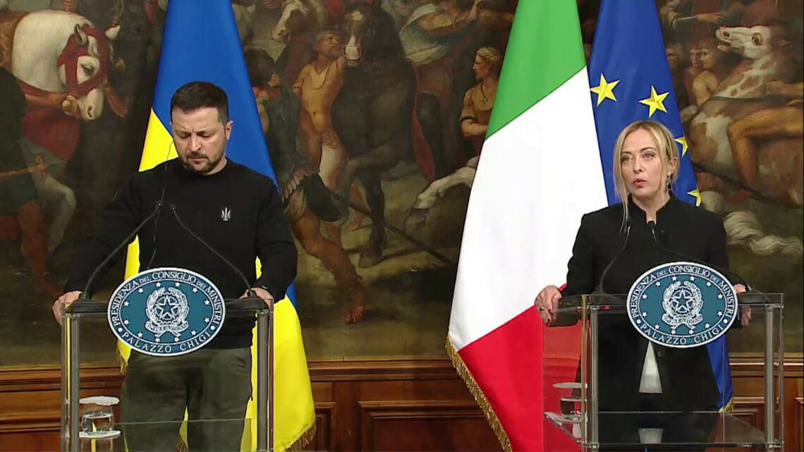Meloni a Zelensky “Dall’Italia sostegno a 360 gradi” Meloni a Zelensky “Dall’Italia sostegno a 360 gradi”