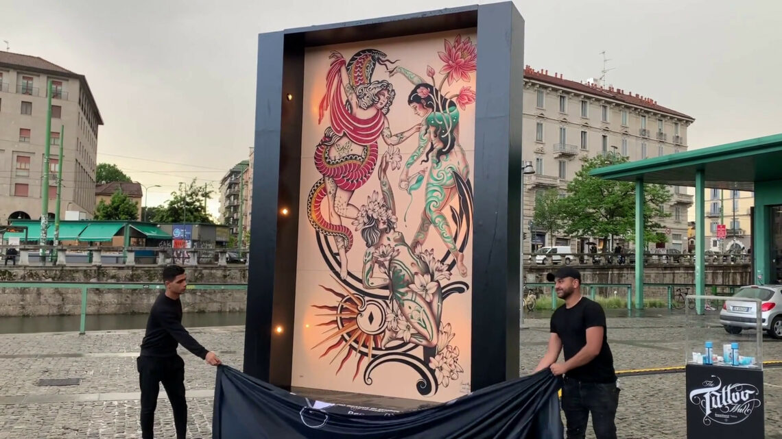 Street art e tattoo in un’opera in mostra a Milano Street art e tattoo in un’opera in mostra a Milano