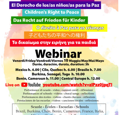 Costruiamo la pace.Il 19 maggio il webinar per l’infanzia.