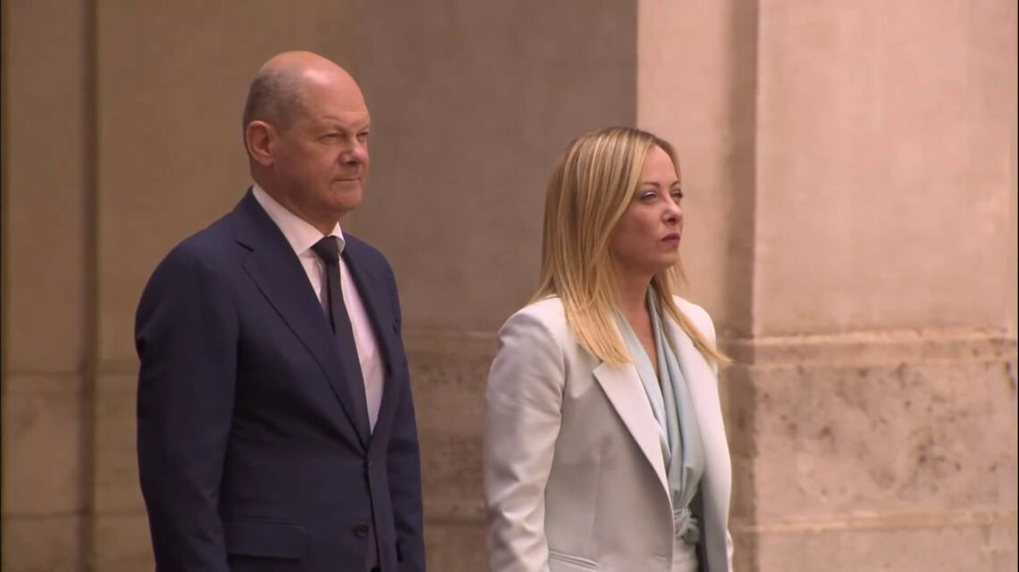 Meloni riceve Scholz a Palazzo Chigi Meloni riceve Scholz a Palazzo Chigi