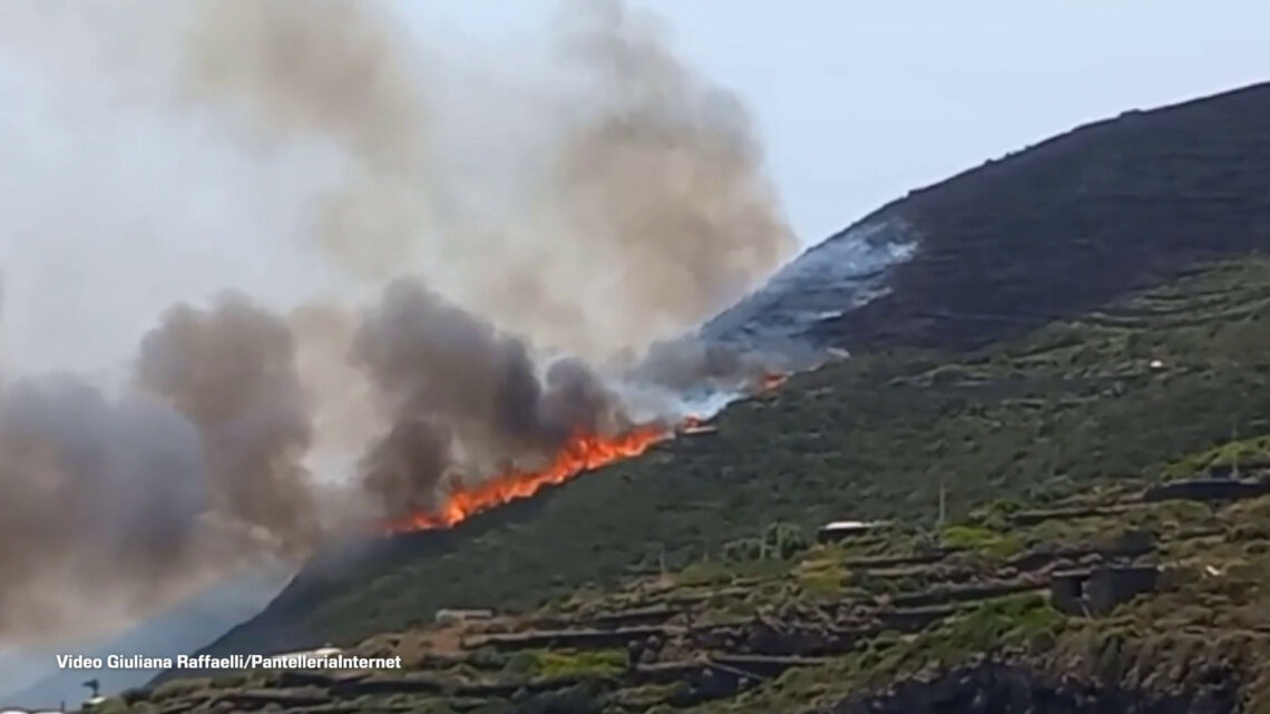 Incendio a Pantelleria, paura sull’isola Incendio a Pantelleria, paura sull’isola