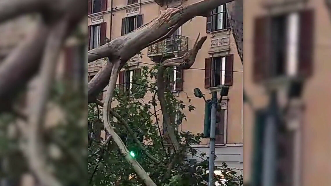 Le violenta tempesta nella notte a Milano Le violenta tempesta nella notte a Milano