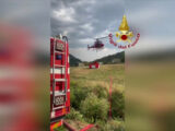 Rogo alle porte del Parco dei Sibillini, vigili del fuoco in azione