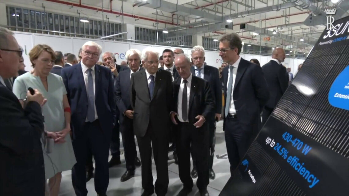 Mattarella e Steinmeier visitano 3Sun Gigafactory di Enel Green Power Mattarella e Steinmeier visitano 3Sun Gigafactory di Enel Green Power