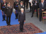 Mattarella alla cerimonia di cambio del Comandante dei Corazzieri