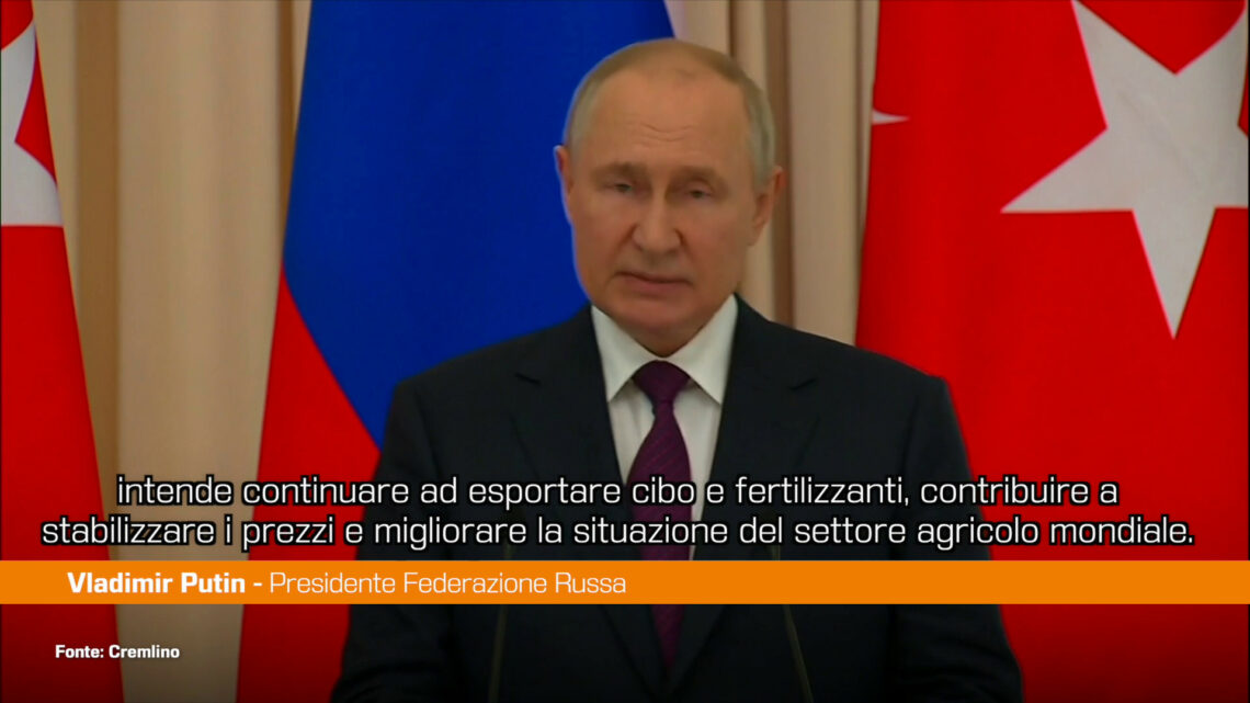 Putin “Accordo sul grano se saranno rimosse le sanzioni sull’export” Putin “Accordo sul grano se saranno rimosse le sanzioni sull’export”