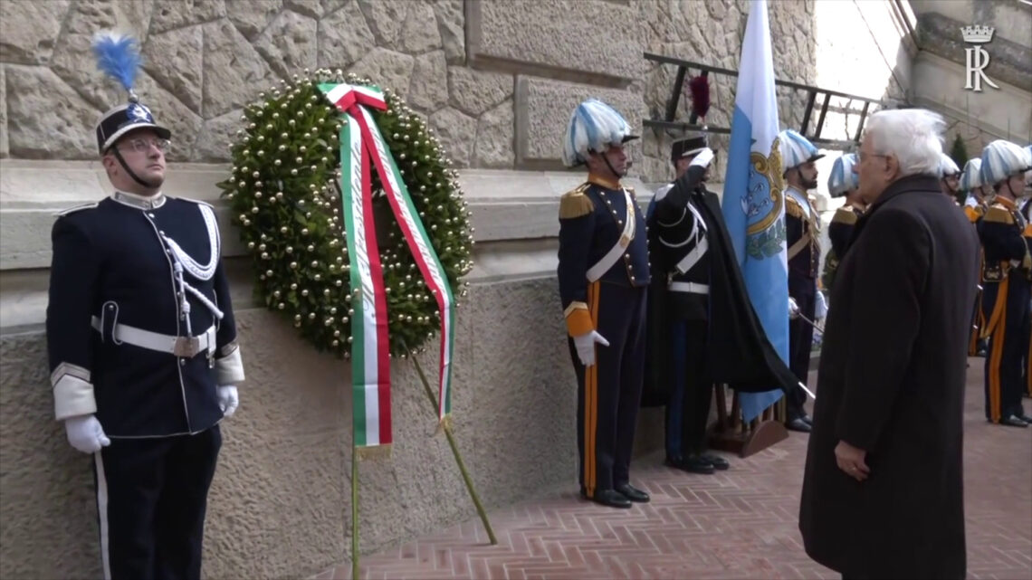 San Marino, l’omaggio di Mattarella all’Ara dei Volontari San Marino, l’omaggio di Mattarella all’Ara dei Volontari