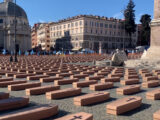 Morti sul lavoro, mille bare in piazza del Popolo a Roma