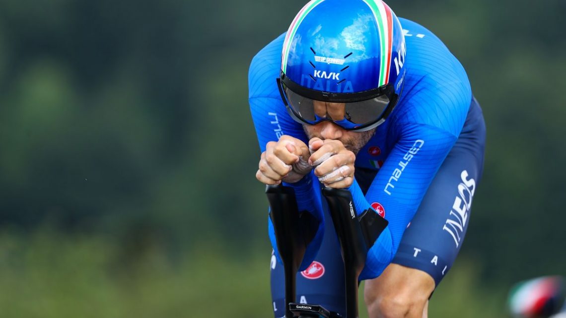 Crono iridata a Evenepoel, Ganna argento e Affini bronzo Crono iridata a Evenepoel, Ganna argento e Affini bronzo