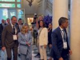Il premier Giorgia Meloni al forum di Cernobbio