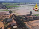 Maltempo in Maremma, le immagini dall’elicottero dei Vigili del fuoco