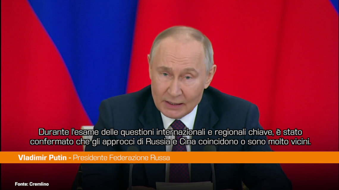 Putin “Russia e Cina vogliono un ordine mondiale più giusto” Putin “Russia e Cina vogliono un ordine mondiale più giusto”