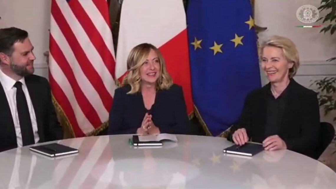 Meloni incontra Vance e Von der Leyen “Nuovo inizio dialogo Ue-Usa” Meloni incontra Vance e Von der Leyen “Nuovo inizio dialogo Ue-Usa”
